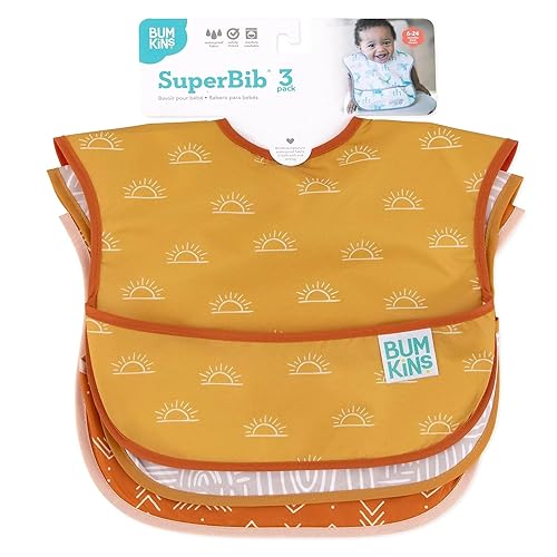 Miniatura 9 de Bumkins Baberos para niña o niño, SuperBib para bebés y niños pequeños de 6 a 24 meses, imprescindibles para comer, alimentar, suministros de