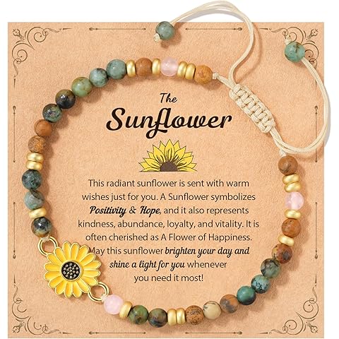 Tarsus Sunflower Gifts for Women – Symbol of Positivity, Strength & Love, Gift for Birthday, Christmas, or Thank You Occasion, Sunshine Sunflower Bracelet for Friends Coworkers Daughter...
