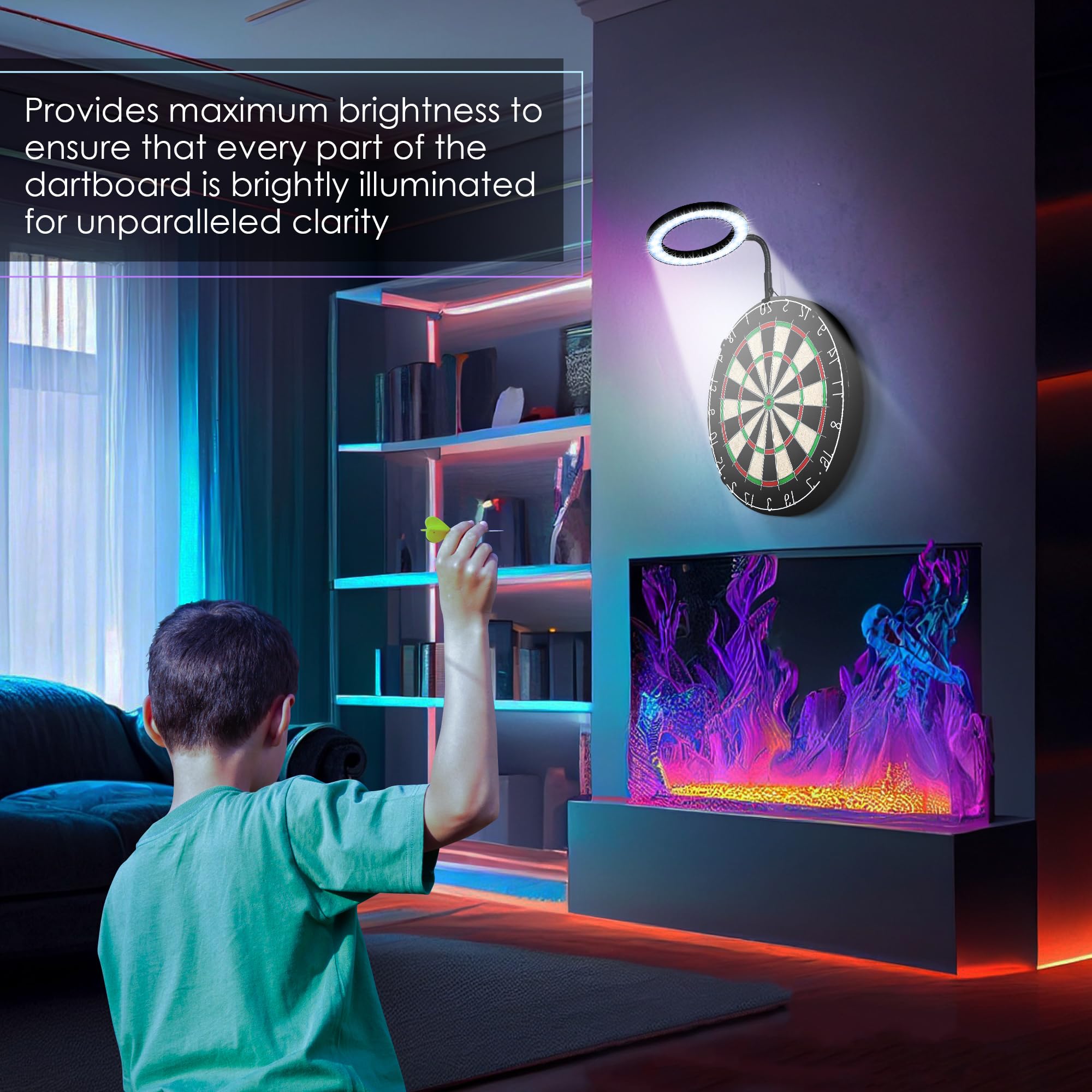Hiboom Sistema di illuminazione LED per bersaglio per freccette