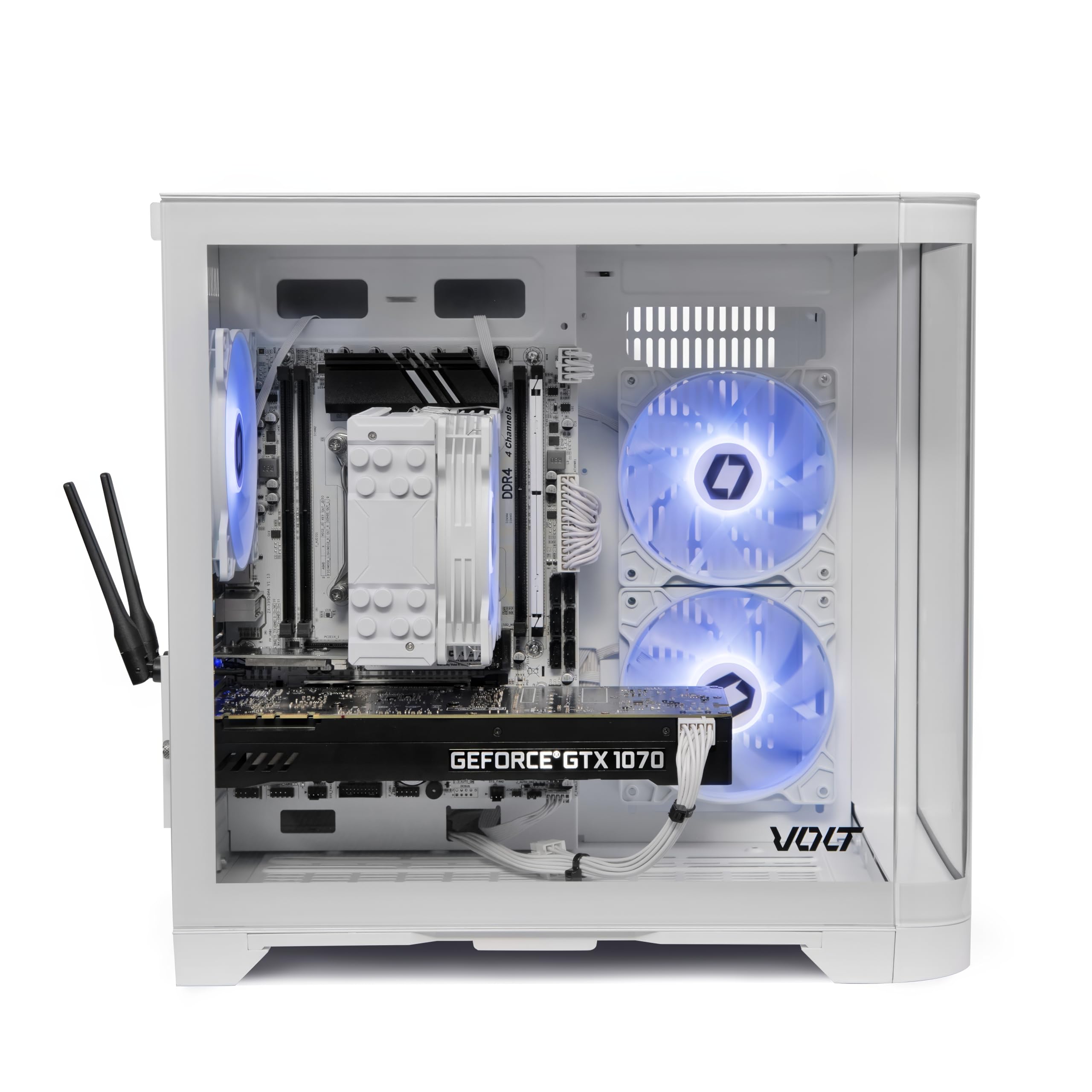 Volt X3 Gaming PC Desktop Computer – E5-2680 v4 3.6Hz, NVIDIA GTX 1070 8GB, 16GB DDR4 RAM, 512GB NVMe SSD, Wireless WiFi + Bluetooth, 4 ARGB Fans, Windows 11 Pro (Activated)