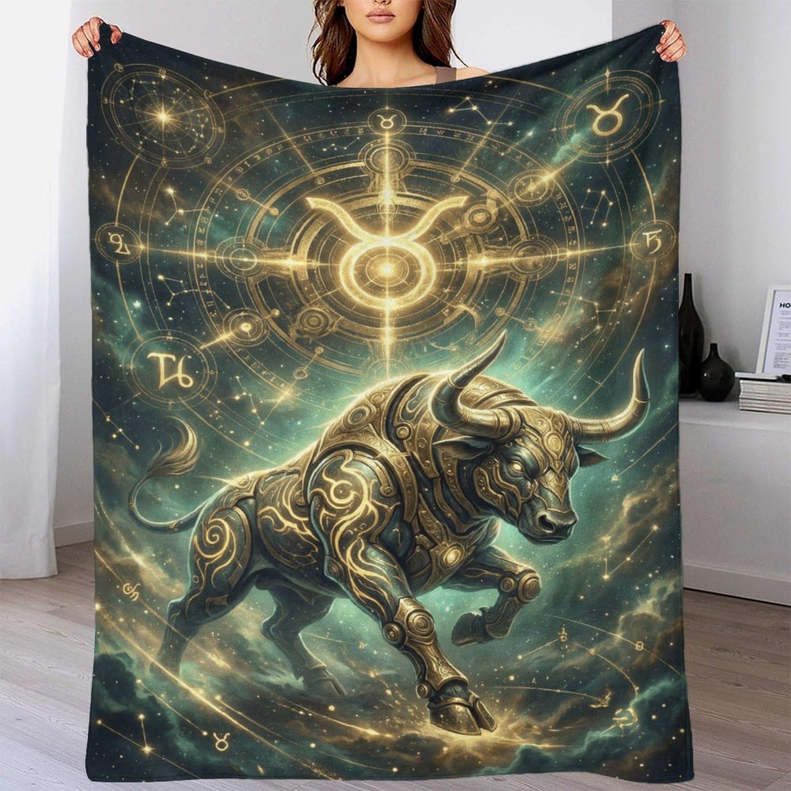 H3B8U2Y5 Taurus Zodiac for for Flannel Throw Blanket, Car Travel Couch