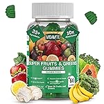 VIDAVITE Sugar-free Super Greens Gummies - US-Made, 35+ Fruit and Veggie gummies to Boost Immunity, Skin & Gut Health - Ideal Fruits and Vegetables Supplement for Adults & Picky Teens (30-Days Supply)