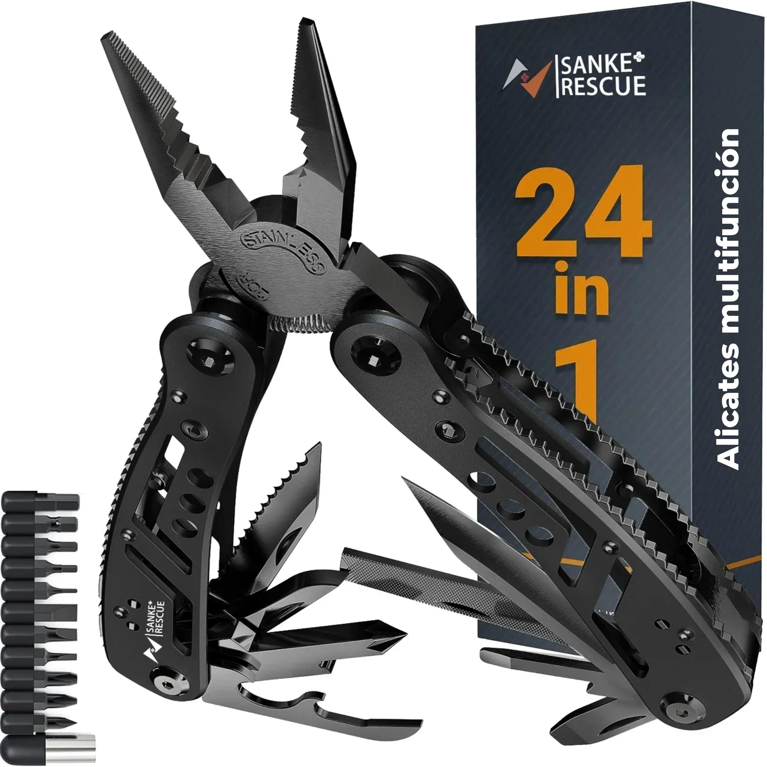 Kit Supervivencia UE 2025 con Mochila Botiquín y Linterna, Manta Térmica Supervivencia, Cuchillo Supervivencia Militar Profesional más Hacha, Tiritas, Vendas, Silbato y Brújula (Titán - Premium)