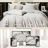 Vista 116 de MooMee Queen Duvet Cover Set, 100% Extra Long Staple Cotton 600 Thread Count Sateen Silky Soft Breathable Durable Luxury Hotel Quality Bedding Set