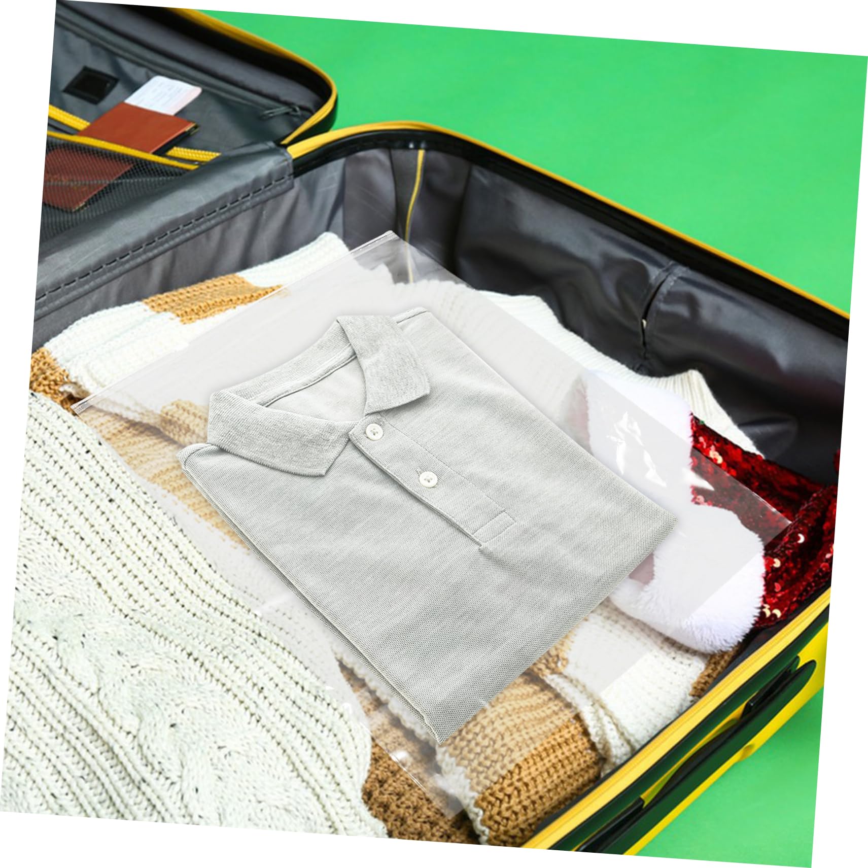 50pezzi Borse Di Plastica Trasparenti Con Chiusura Zip Sacchetti Resealabili Per Abbigliamento e Viaggi Per Imballaggio e Conservazione Impermeabili e Antipolvere