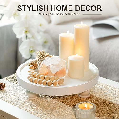 Miniatura 2 de EOSAHR Elevador decorativo de madera para decoración del hogar soporte de exhibición de granja para encimera de cocina, fregadero de baño y