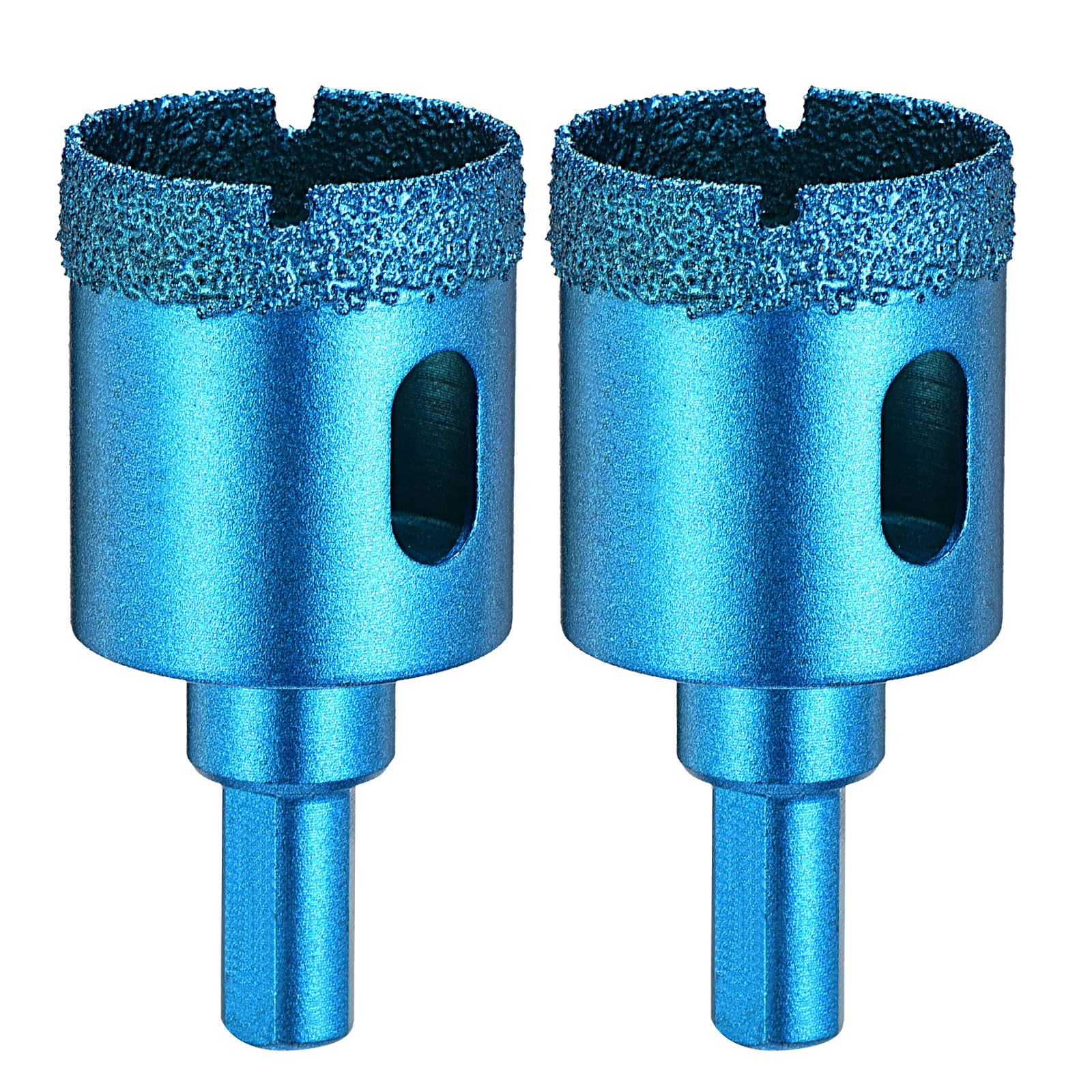 PATIKIL 1-1/4" Diamond Hole Saw 32mm 3-Flat Shank Blue 2Pcs