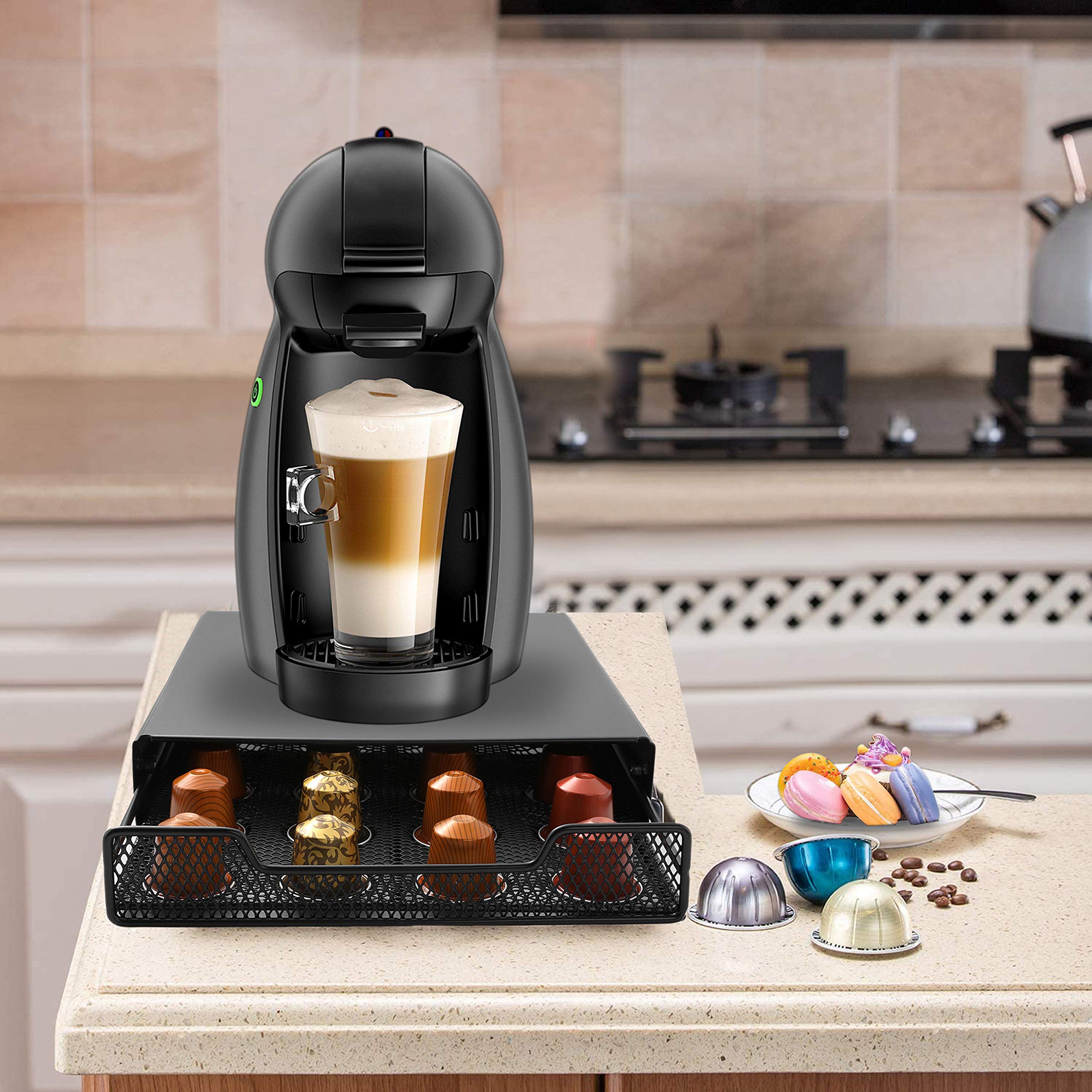 MaxMiuly Dolce Gusto Kapselhalter Original Schubladen für Kaffeekapseln Aufbewahrung-Kapazität für 20 Kapseln, Schwarz Küche, Haushalt & Wohnen