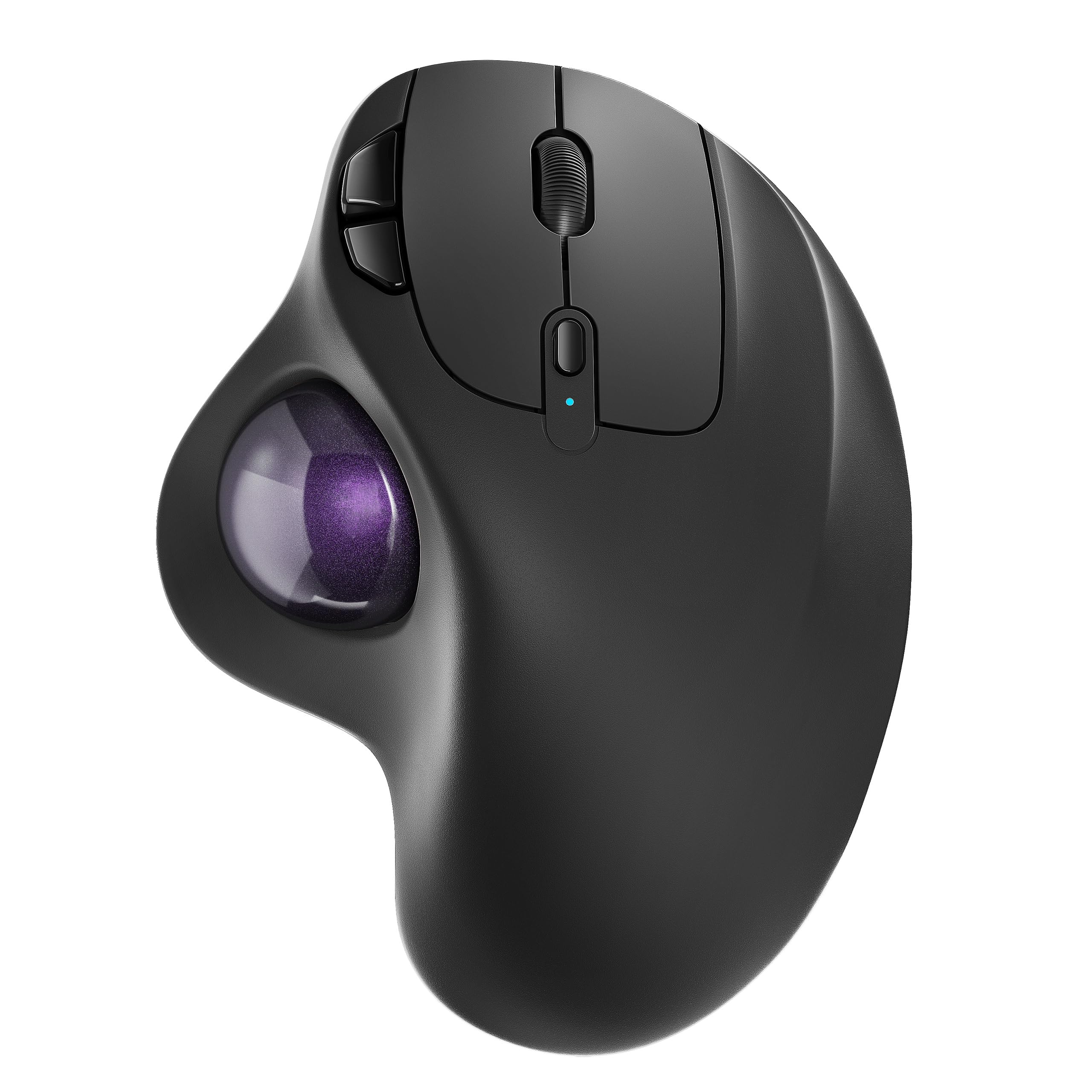 Nulea Wireless Trackball M501 – Rechargeable Ergonomic, Thumb-Friendly, Smooth, 3-Device Connect (Bluetooth/USB), Fits PC, Laptop, Mac, Windows（Light Purple）