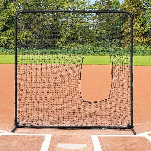 FORTRESS Pantalla de lanzamiento  Red perfecta y técnica de bateo para lanzadores de sóftbol y béisbol  Pantalla de lanzamiento con red recortada 7