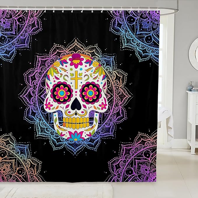 Sugar Skull Bath Curtain 72