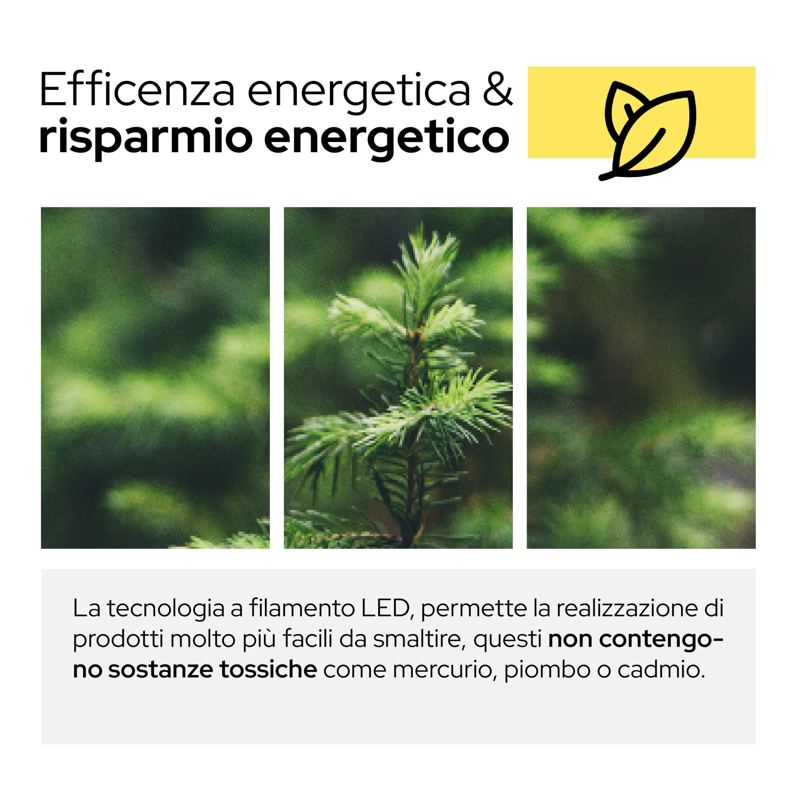 Lampadina Smart Goccia A60 7W, E27, Vetro Trasparente, Sensore Crepuscolare, 4000K Luce Naturale, filamento LED dritto, 806 Lumen, Pack 10 Pezzi