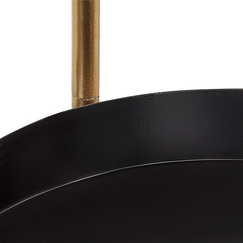 Miniatura 3 de Kate and Laurel Finn - Soporte de metal de tres niveles, negro y dorado, bandeja decorativa con bisagras