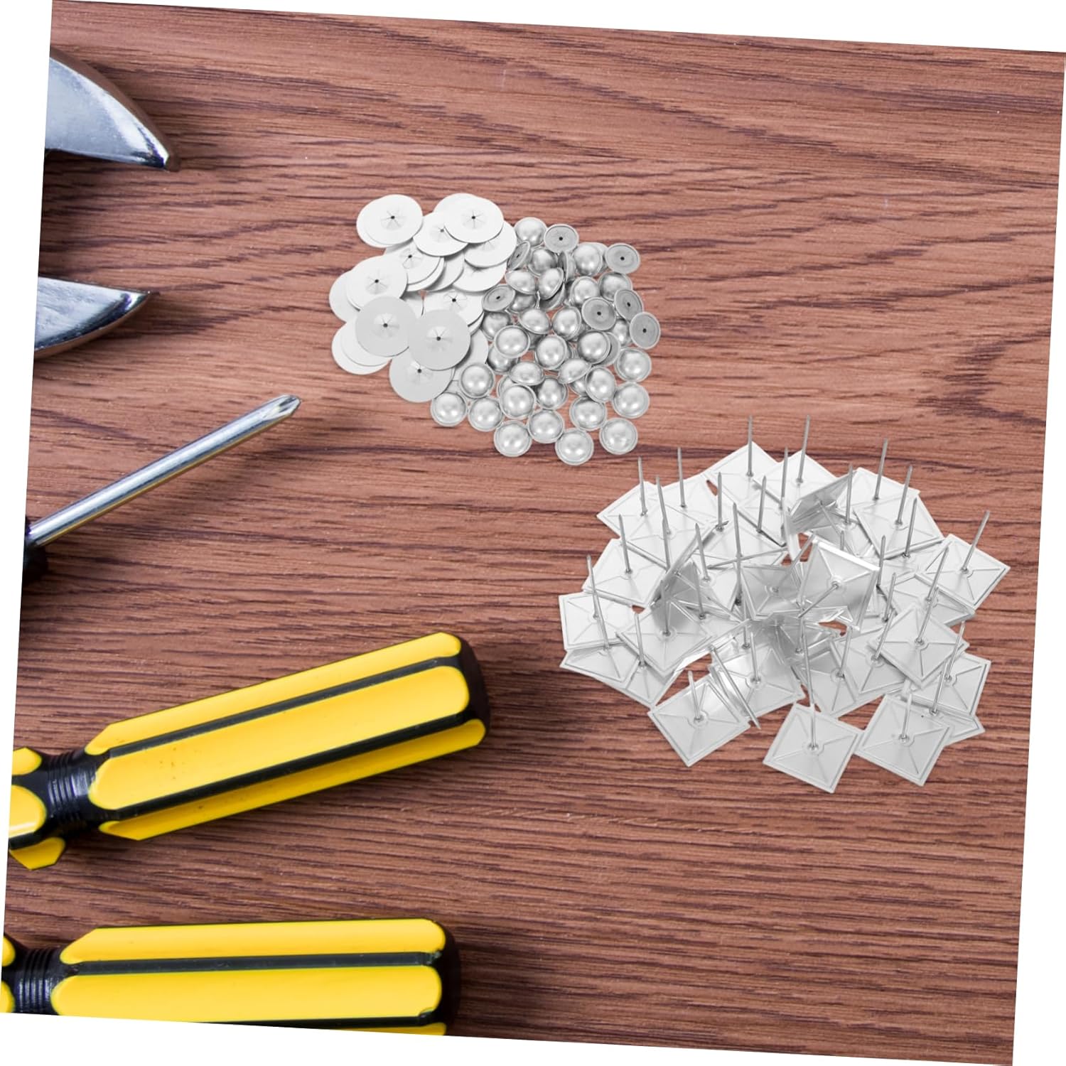 Artibetter 50sets Self-Adhesive Insulation Aluminum Dome Cap Washers for Foam Panels for Walls Ceilings and Floors to Thermal Stability and Improve Heat Retention