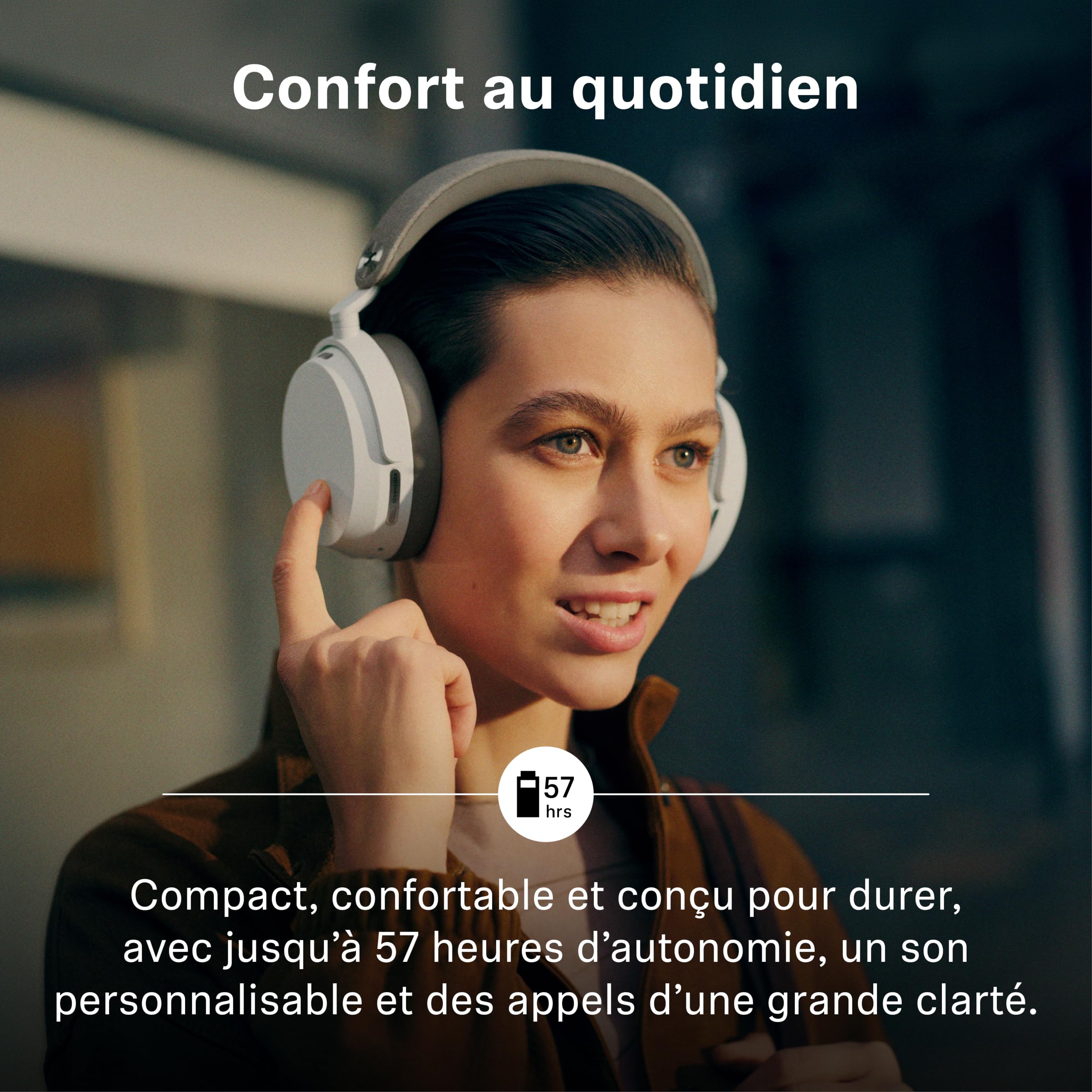 Sennheiser Momentum 5 Wireless – Casque Bluetooth à réduction de Bruit Active, appels d’Une Grande clarté, ANC adaptative, Design Circum-auriculaire, autonomie Jusqu’à 57 Heures, Noir