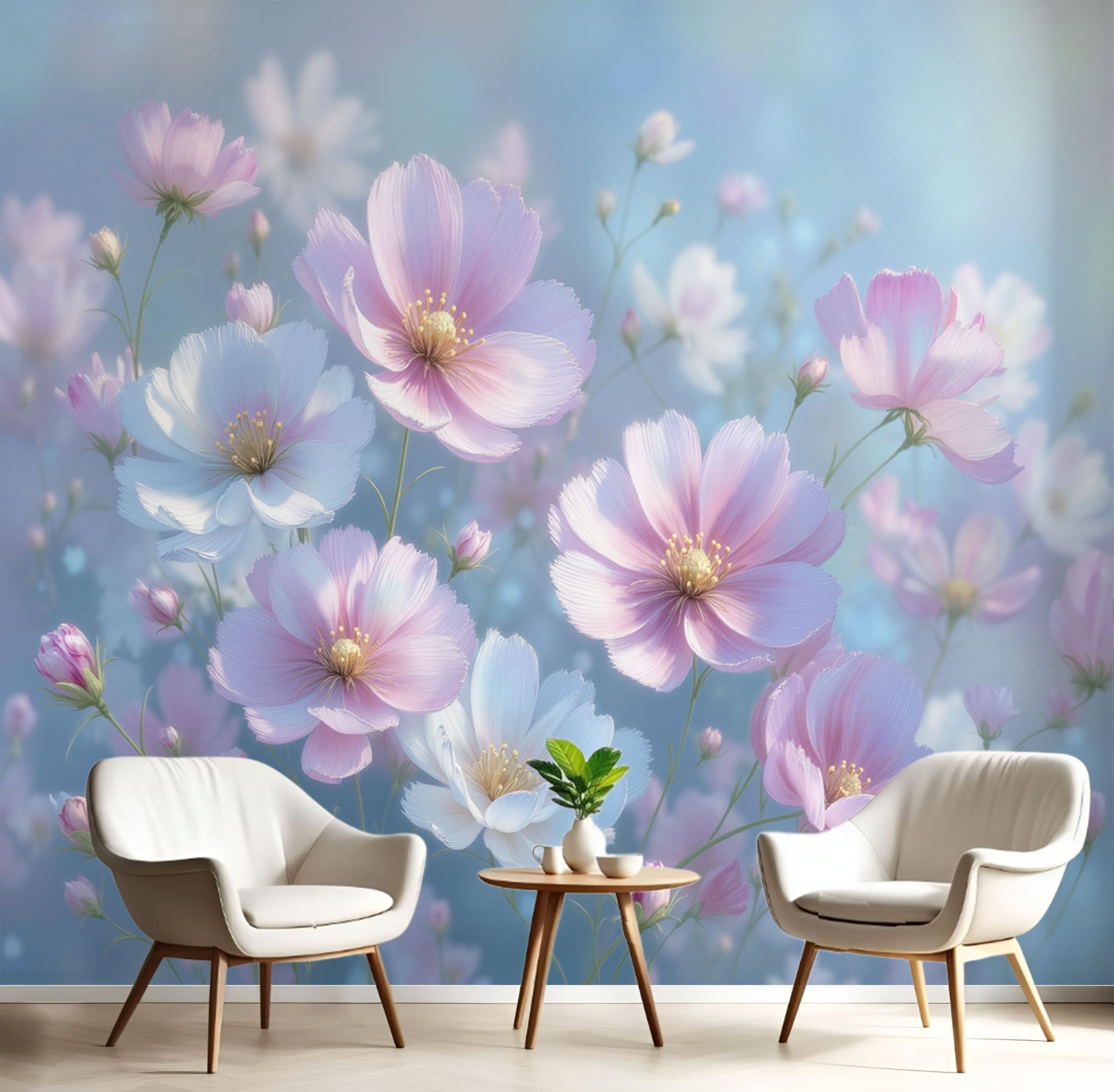 Fresque murale 300x210cm artistique au motif végétal de rêve