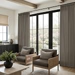 102 Inch Long Curtains for Living Room Bedroom Light Filtering Privacy Pinch Pleated Curtain Back Tab for Track System Linen Drapes Boho NeutralFaux Linen Textured 40W x 102L 2 Panels Ivory White