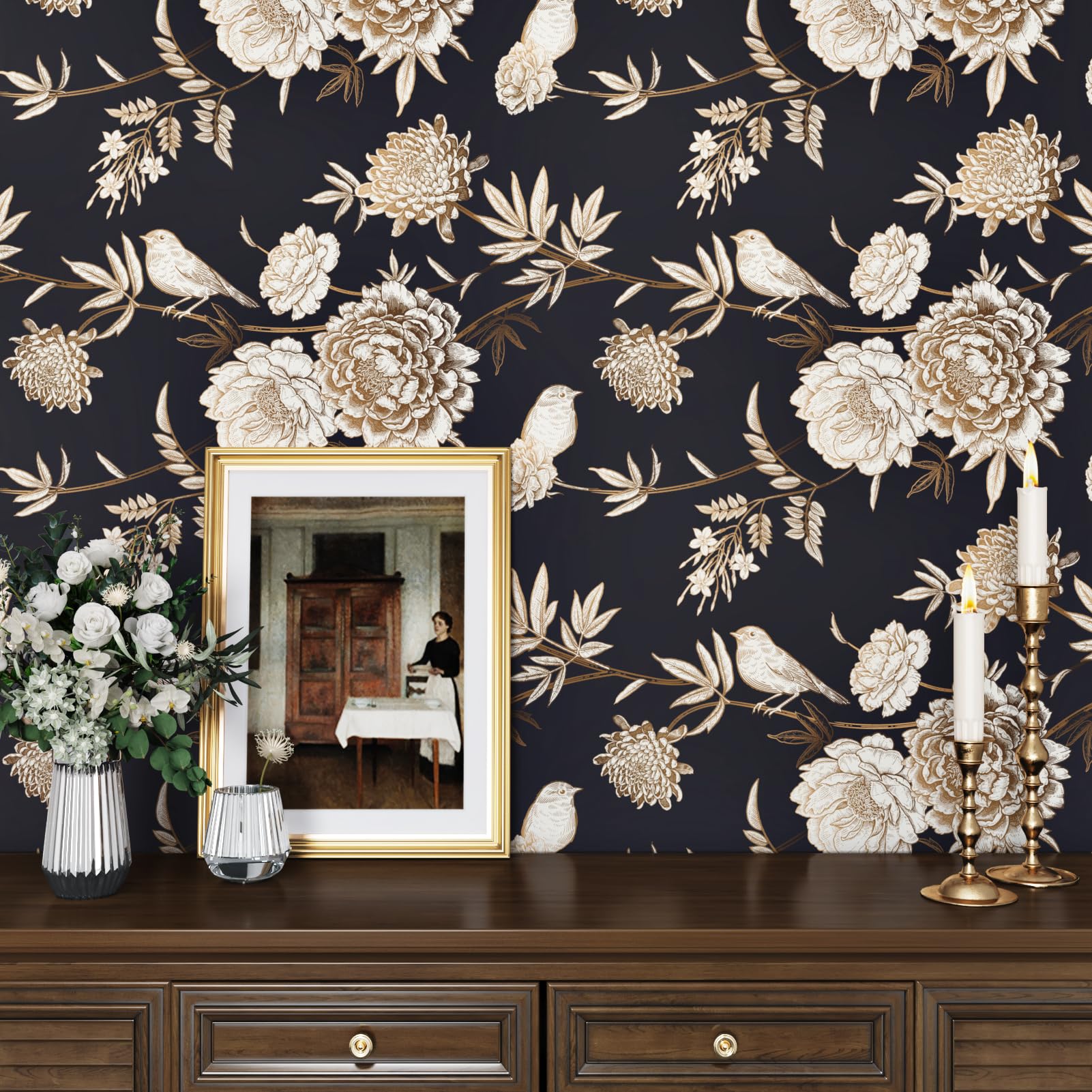 Livelynine Cat Wallpaper Stick And Peel Black Cat Wall Paper For Walls