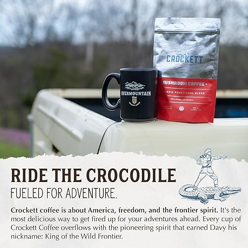 Miniatura 6 de Crockett Coffee Café orgánico de hongos con aceite MCT, mezcla funcional rica en antioxidantes de 7 hongos orgánicos para un enfoque claro, salud