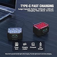 Vista 4 de WORKPRO Juego de luces de bicicleta [8+13 modos], juego de luces recargables para bicicleta ultra brillantes, luces de bicicleta impermeables IP65