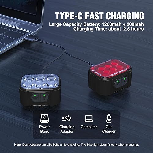 Miniatura 8 de WORKPRO Juego de luces de bicicleta - Juego de luces para bicicleta Blue & WORKPRO - Negro