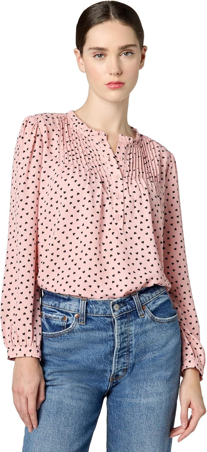 Adrianna Papell Womens Pintuck Button Down Blouse