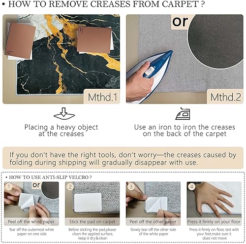 Miniatura 8 de Orange Blue 7 ft Non-Slip Area Rug, 7x7 Washable Boho Retro Color Block Soft Thin Rug  Easy to Clean Non-Shedding Suitable for Living Room Bedroom