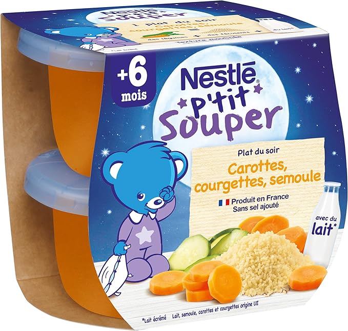 Nestle P Tit Souper Carottes Courgettes Semoule 2 X 0g Des 6 Mois Amazon Fr Epicerie
