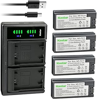 Kastar 4-Pack Battery and LTD2 USB Charger Replacement for Sony NP-FC11 NP-FC10 Battery, Sony BC-VC10 Charger, Sony Cyber-Shot DSC-P8L, Cyber-Shot DSC-P9, Cyber-Shot DSC-V1 Cameras