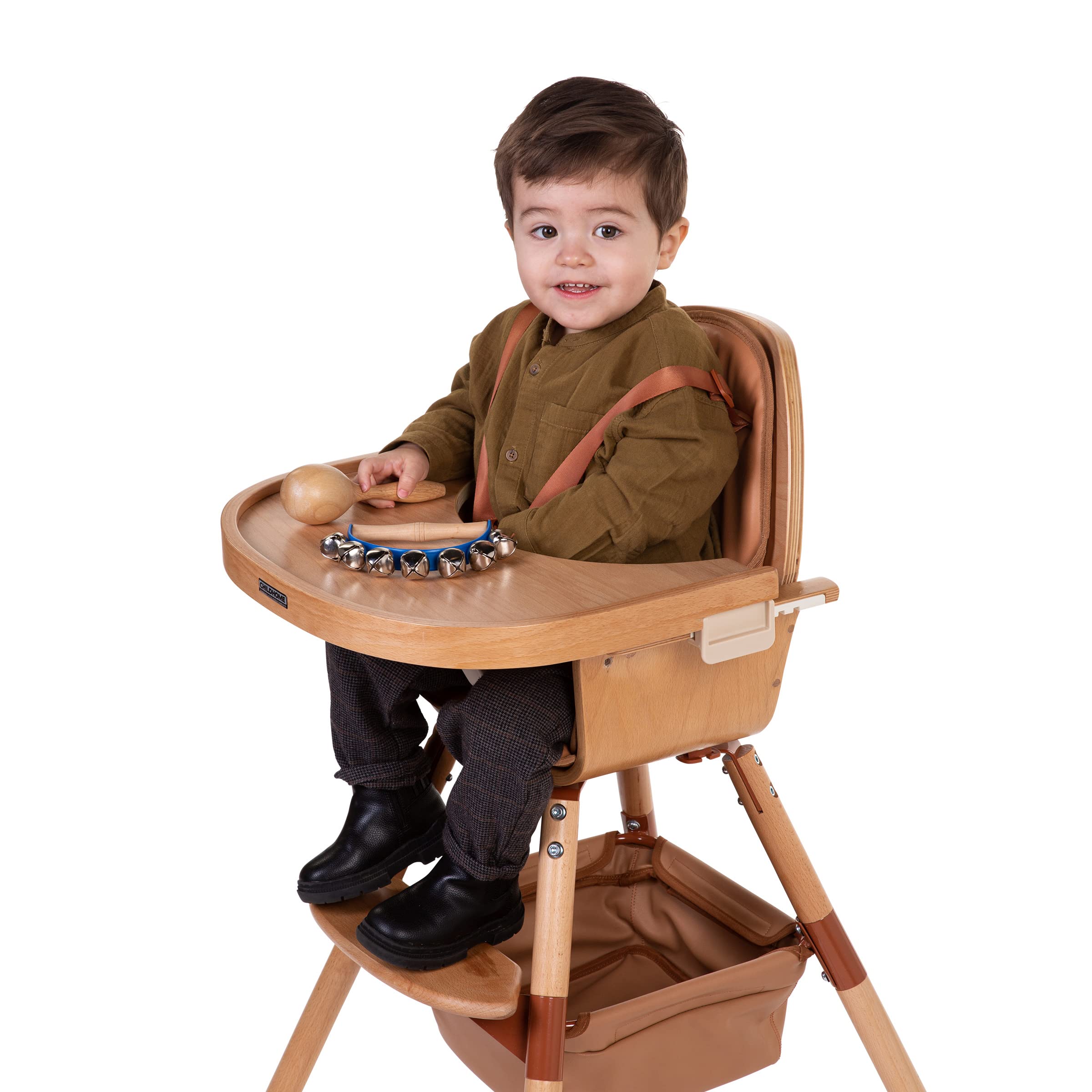 CHILDHOME, Cuscino riduttore per seggiolone effetto pelle, compatibile con Evolu e Evowood, Nude