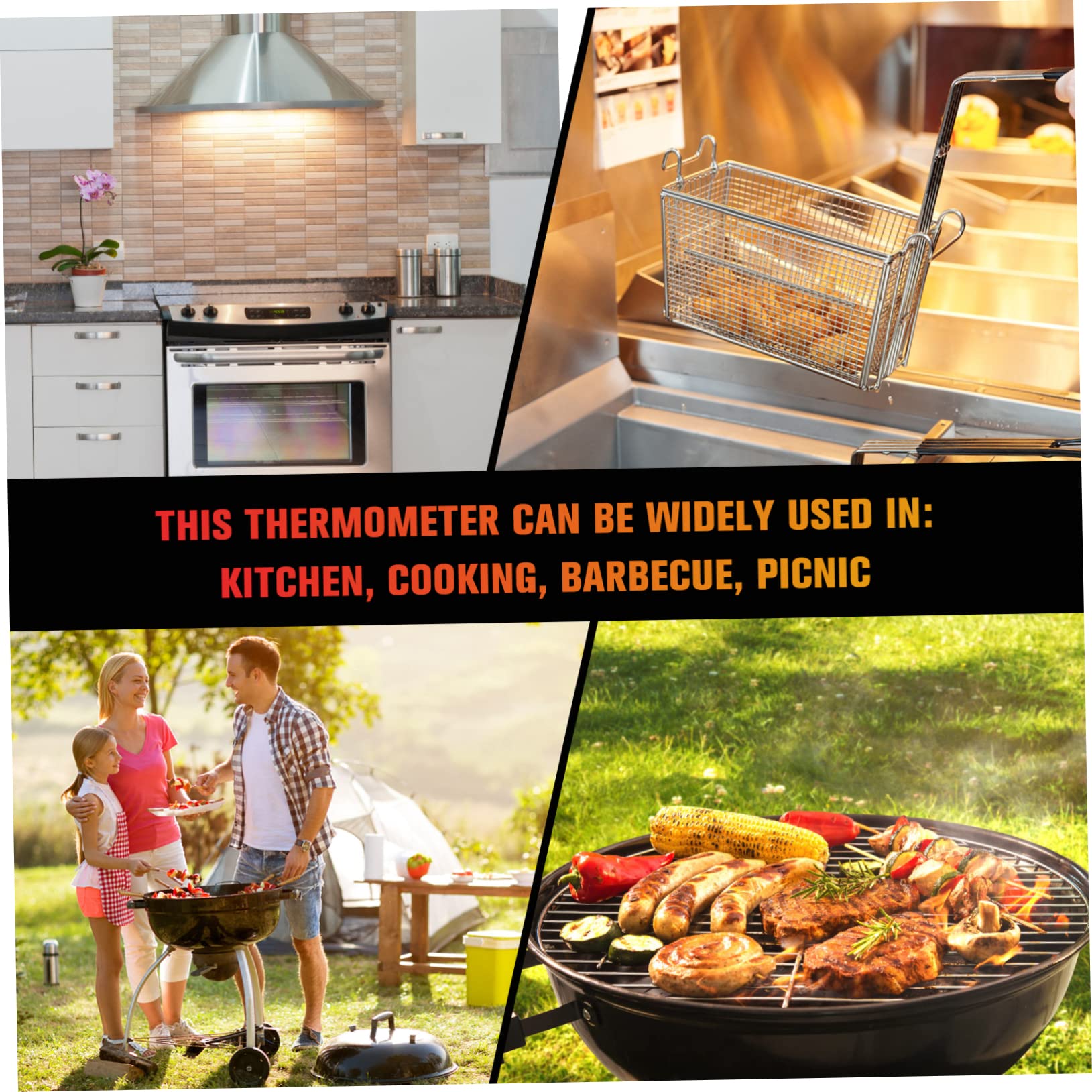 6 Pz termometro per carne termometro cucina termometri per cucina termometro per barbecue da forno termometro da forno da cucina indicatore di temperatura in acciaio inossidabile MAGICLULU