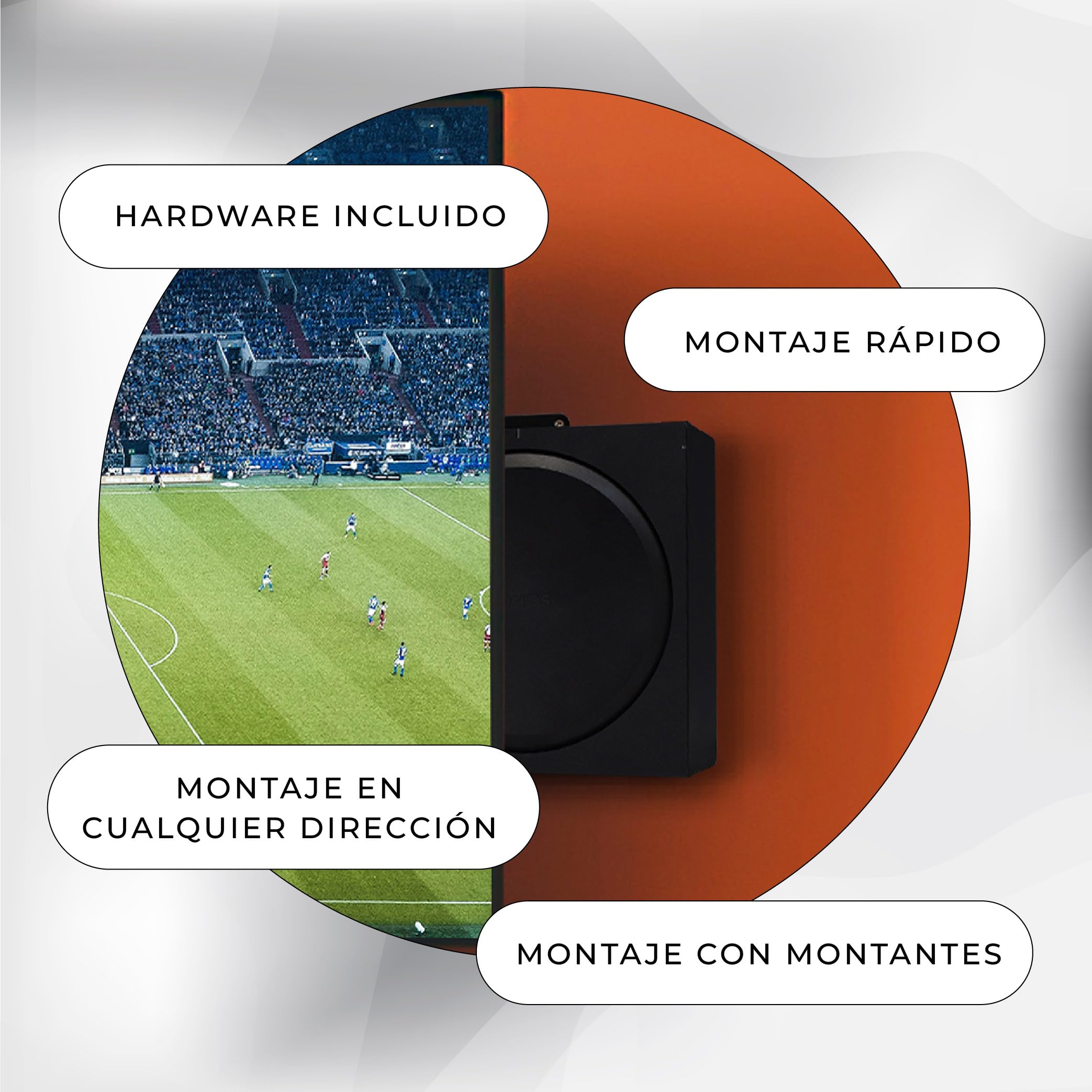 HumanCentric Soporte de Pared Compatible con el Soporte de Pared Sonos Amp, Soporte de Montaje para Amplificador inalámbrico Sonos, Monta el Sonos Amp en Cualquier dirección