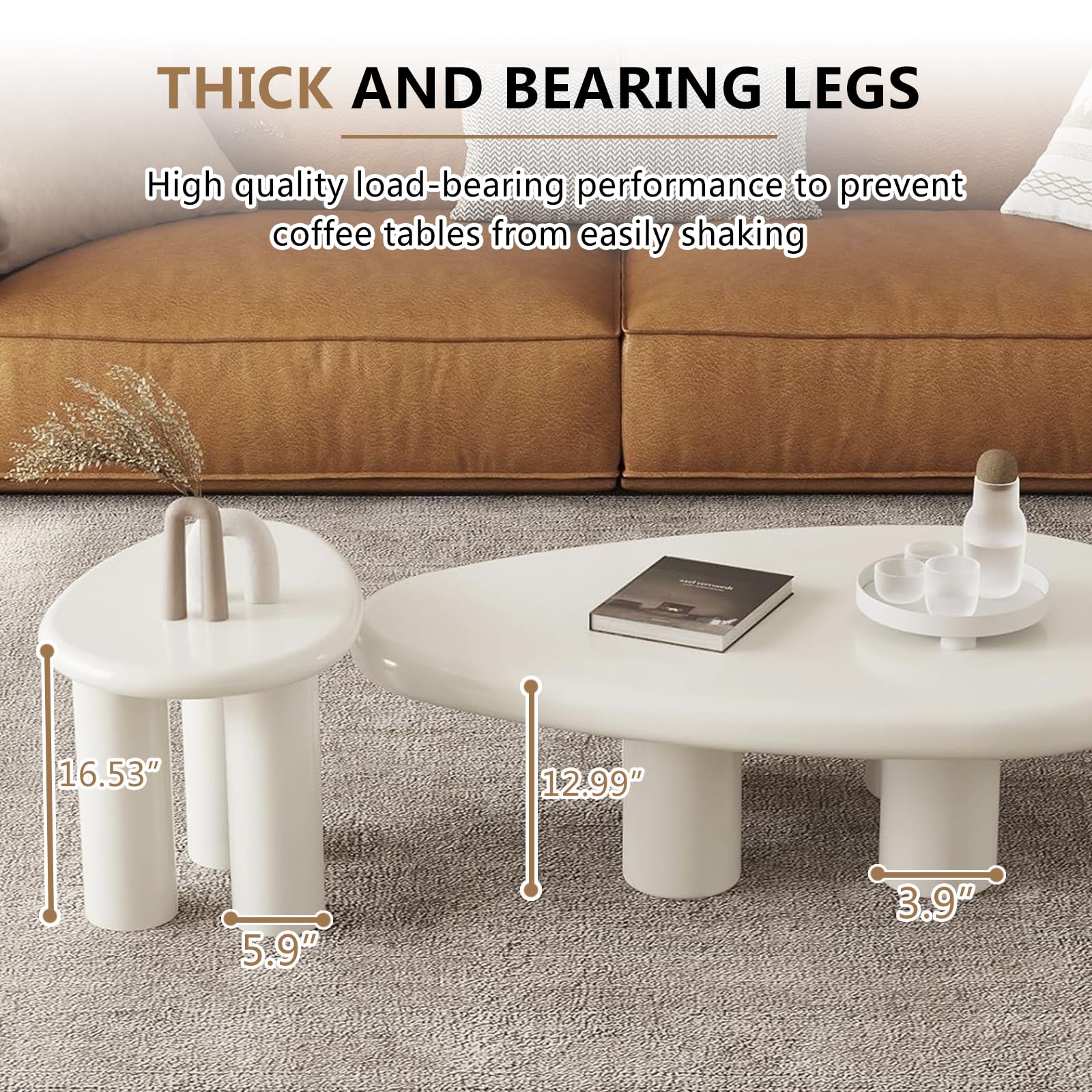 Amazon.com: Unique Nesting Coffee Table Set of 2, 2 in 1 Cloud