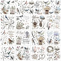 Vista 20 de BBTO 12 hojas de transferencias por frotado para manualidades y muebles, calcomanías de transferencia por frotado para madera, papel de bricolaje