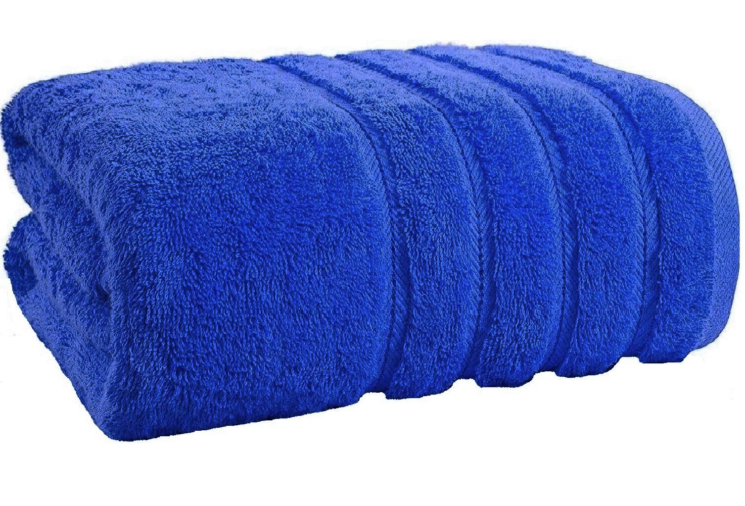TEXTILESY Extra Large Super Bath Sheets (150 x 200 cm-600GSM) Massive/Huge/Mega Towels 100% Rich Cotton XXXL Towels Highly Absorbent Body Warp Beach Towel (Blue)