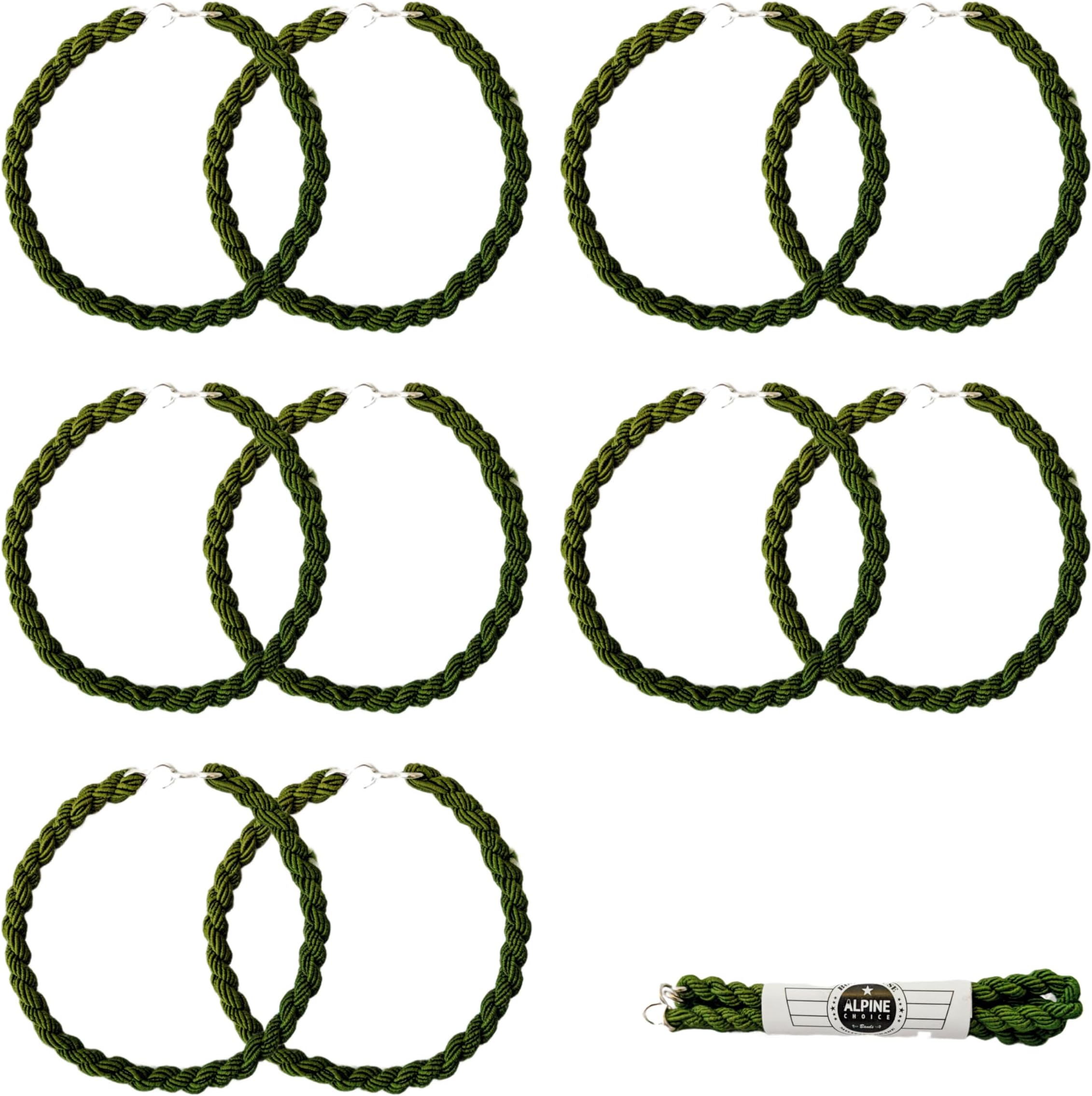 Military Boot Bands Pack of 5 - Green Boot Straps for a Neat and Ideal Fit - Durable Elastic Blousing Strap with Metal Hooks for Army, Navy, and Air Force - Standard Size, 7.5 Inches