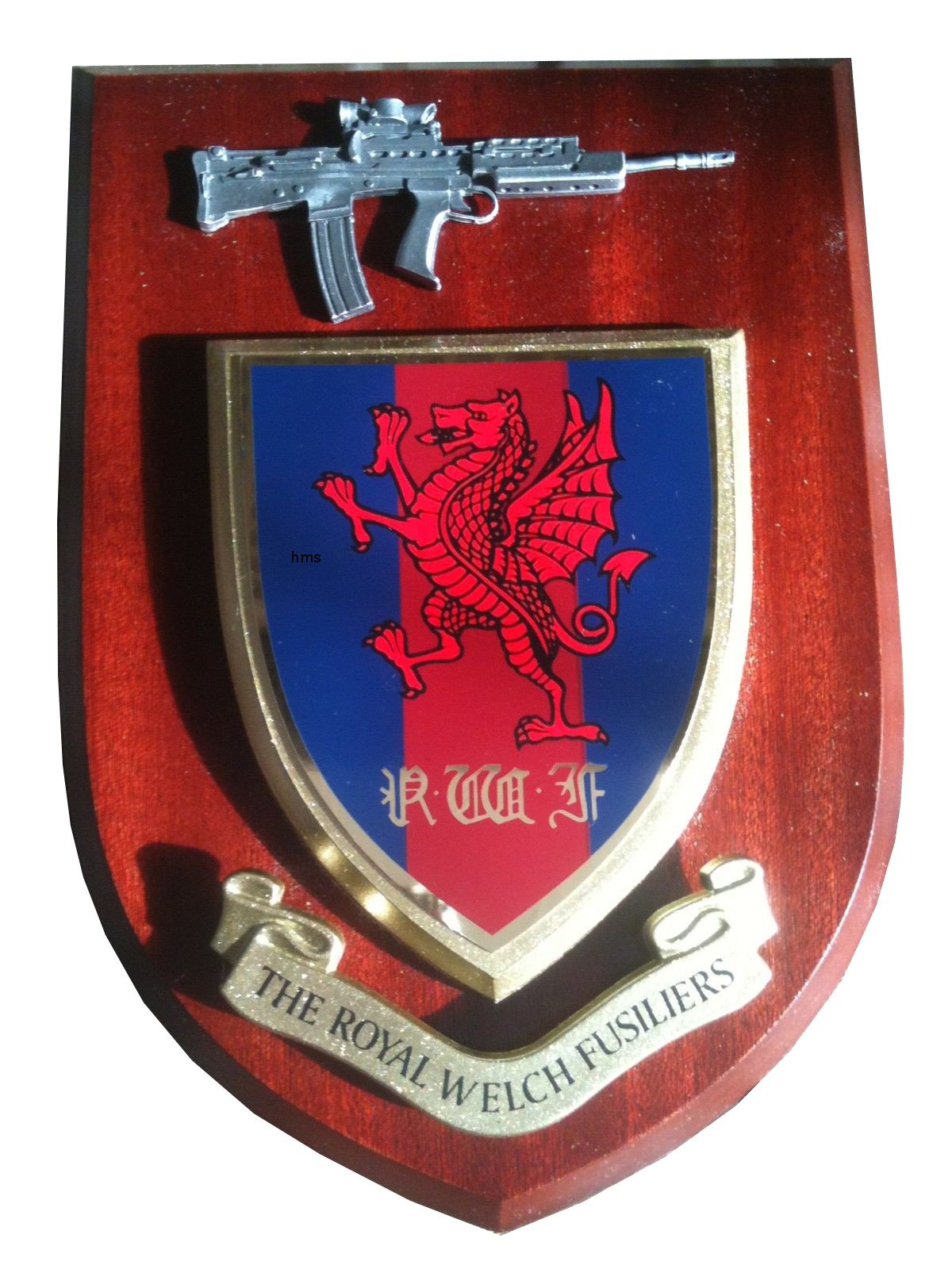 Hunting And Military Store Rwf Royal Welch Fusiliers Military Wall Plaque & Pewter Sa80