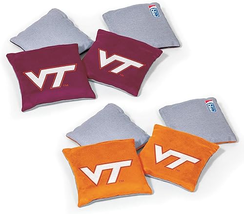 Miniatura 56 de Wild Sports - Puf de doble cara NCAA College de 8 unidades, bolsas de lanzamiento prémium para juego de cornhole, ideal para portones traseros