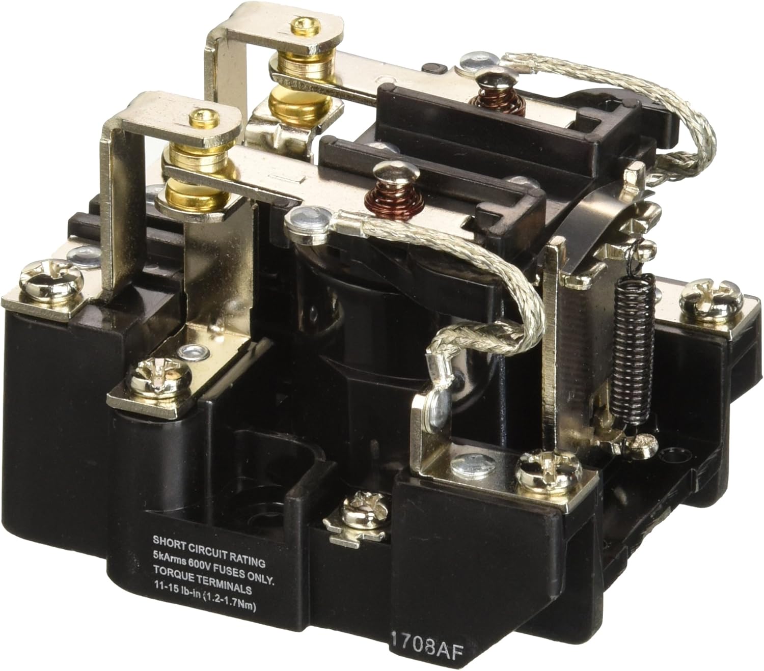 NTE Electronics R04-11A30-120 Series R4 General Purpose Multicontact AC Open Frame Relay, Heavy Duty, DPDT Contact Arrangement, 30 Amp, 120 VAC