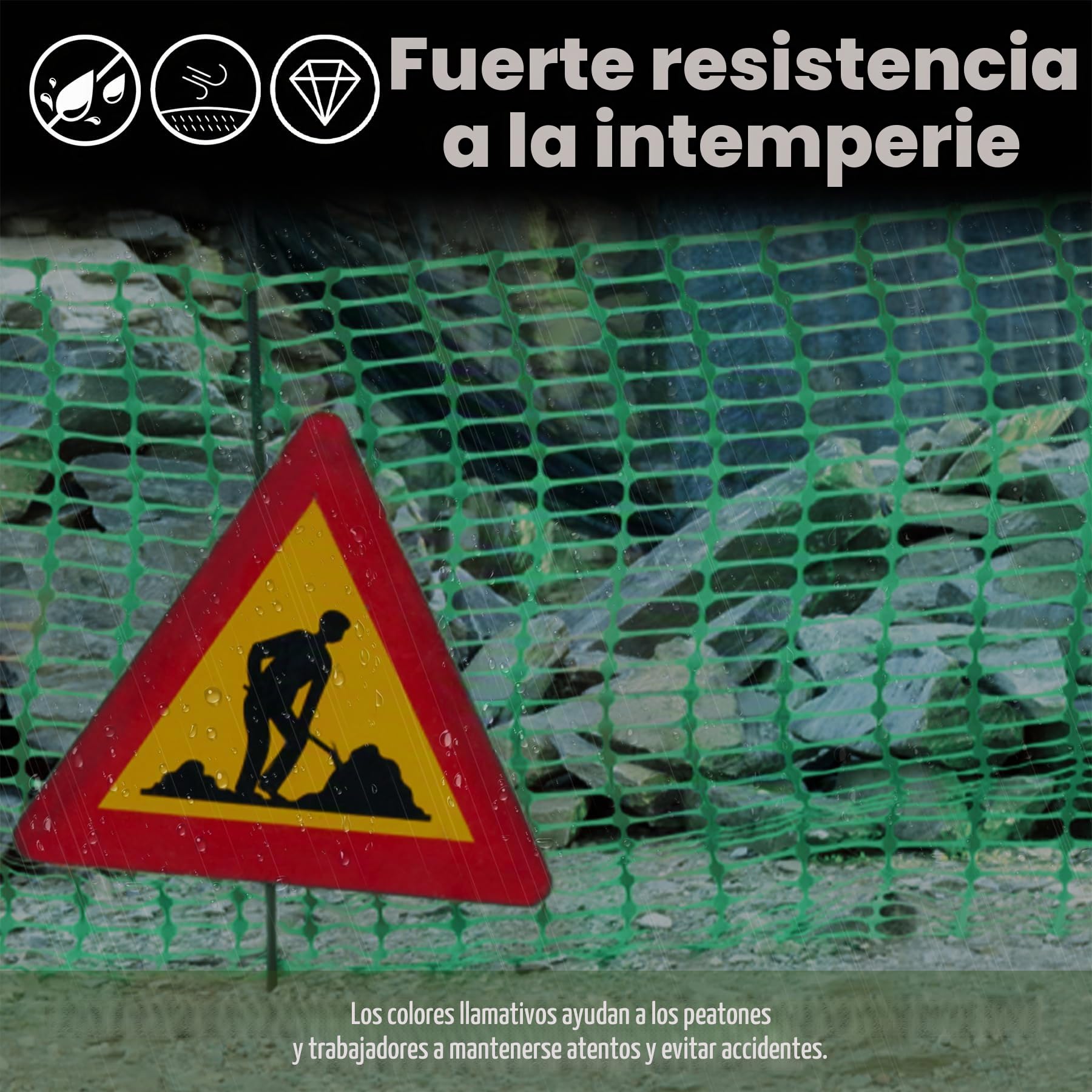 Froadp Valla de pasto de 1 m x 30 m, valla de pollo con clavos y cintas, red de protección de plástico, valla móvil, valla de limitación multifuncional, valla de ovejas, valla para perros, red de aves
