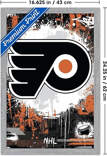 Vista 86 de Trends International NHL Philadelphia Flyers - Póster de pared Maximalist Logo 23, 14.72 x 22.37 pulgadas, versión enmarcada en bronce Versión