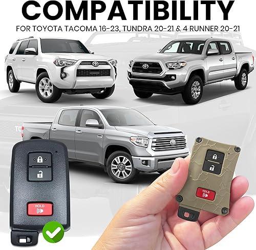 Vista 42 de Carcasa para llavero de automóvil, accesorio solo compatible con control remoto de vehículo sin llave, hecha en los Estados Unidos