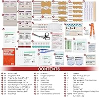 Vista 3 de RHINO RESCUE OSHA - Kit de primeros auxilios multiusos de 371 piezas, suministros médicos profesionales para el hogar y la oficina, ideal