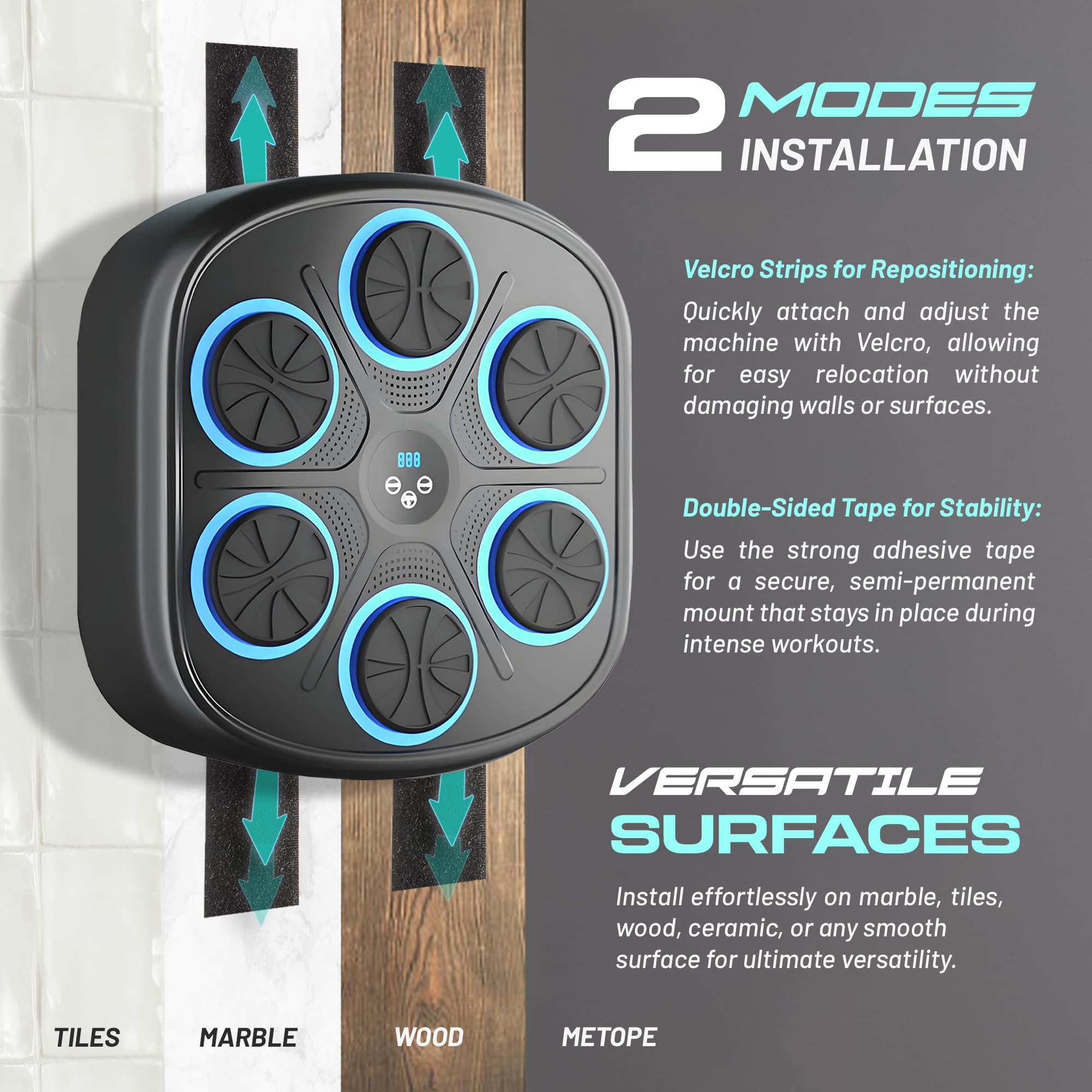 2025 Smart Music Boxing Machine with LED Wall-Mounted Target for Adults and Kids – Interactive Training Equipment for Home Gym, Indoor Fitness, Boxing Workout, and Exercise with Premium Boxing Gloves