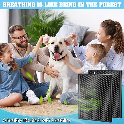 Miniatura 4 de Paquete de 2 filtros de repuesto mejorados FZ-A80DFU, compatible con purificador de aire Sharp FP-A60UW y FP-A80UW, filtro de carbón activado QCYZTL