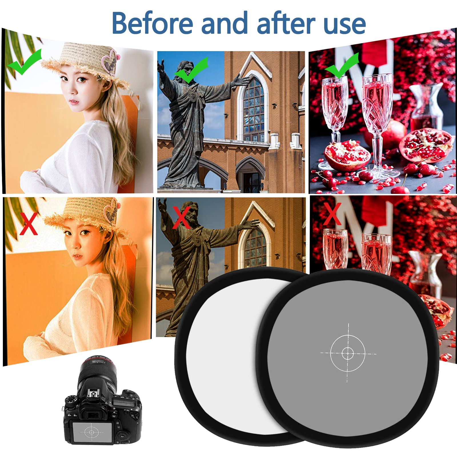 Grey White Balance Reference Card 30 cm Portatile Folding 18% Fotografico Borsa