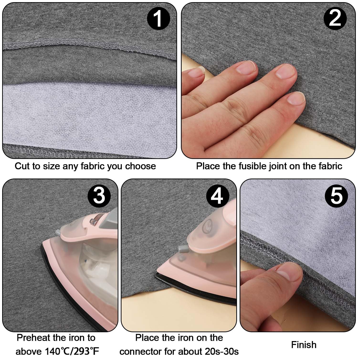 Tissu D'entoilage Thermocollant Non Tissé – 3m X 1m – Pour Renforcer Vêtements, Rideaux, Artisanat