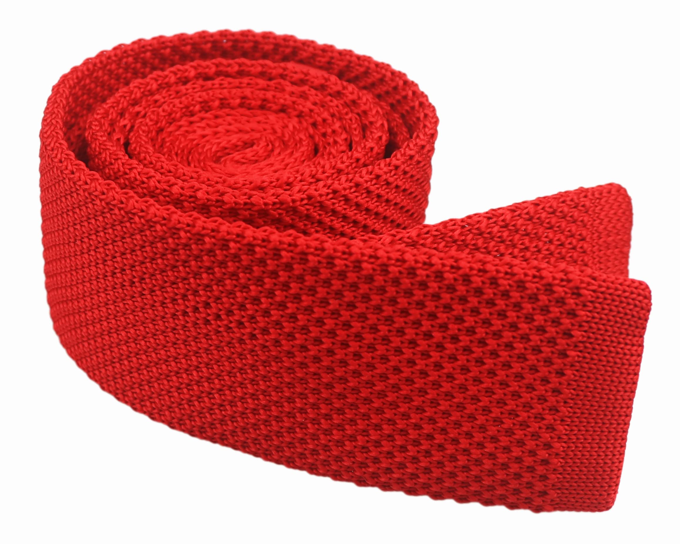 Corbata de algodón formal elegante vintage de color sólido para hombre, Hot Red 3