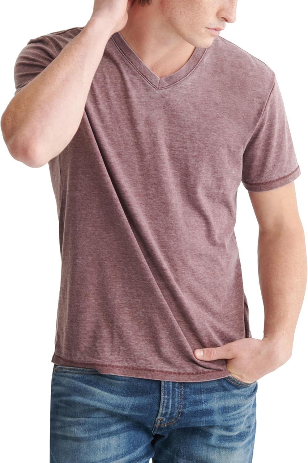 Lucky Brand Men’s Venice Burnout V Neck Tee