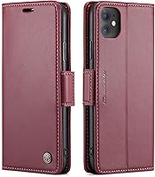 Vista 34 de QLTYPRI Funda tipo cartera para iPhone 11, de piel sintética de alta calidad, con cierre magnético, con bloqueo RFID, ranuras para tarjetas